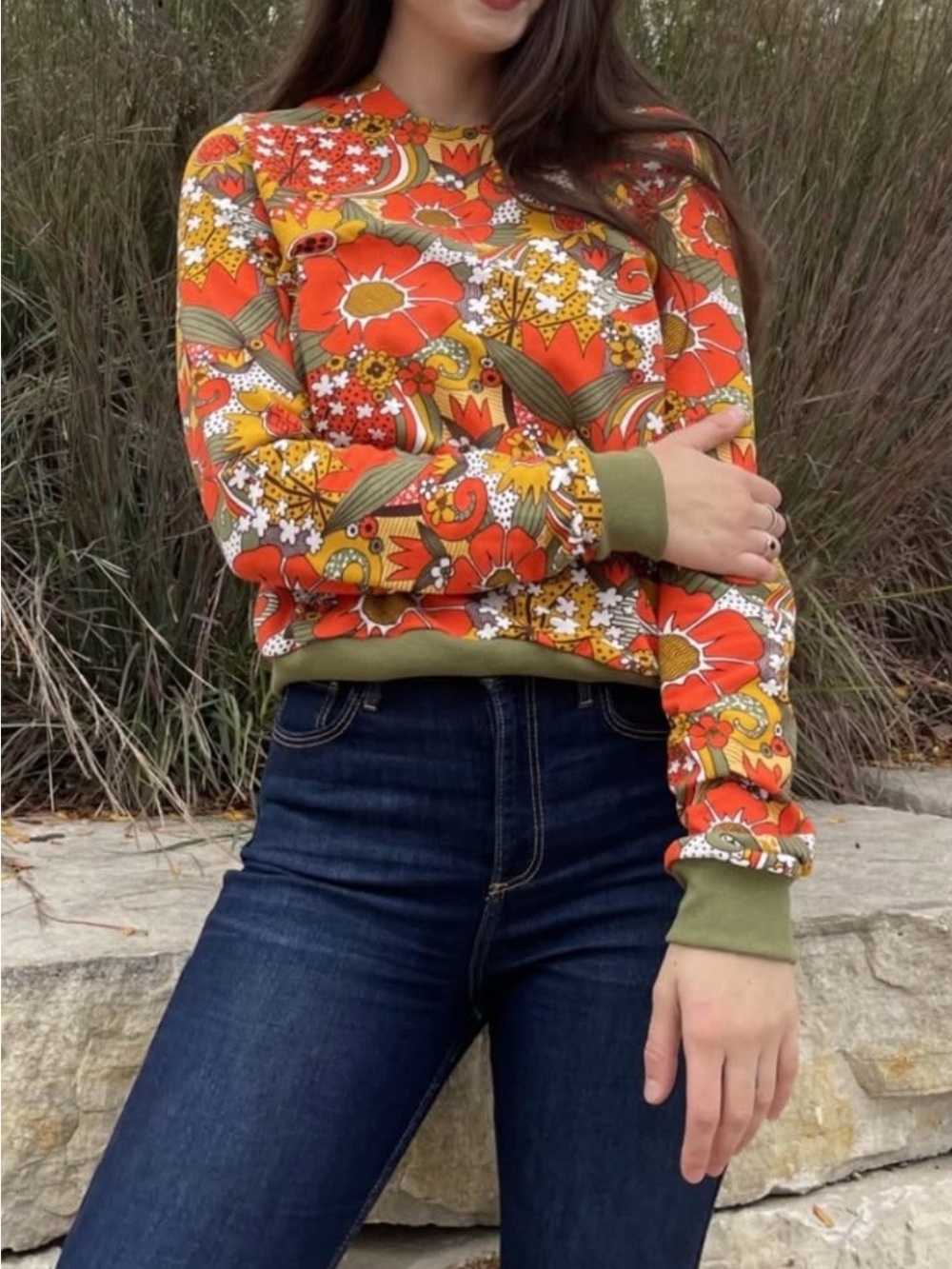 Blue Platypus retro mod groovy sweatshirt